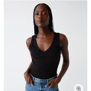 Michael Stars Black V-Neck Tank Top